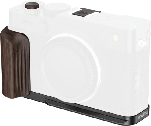 SmallRig 6237 L-Shaped Mount Plate with Wooden Handle for FUJIFILM X-E5 (Ebony, Black)