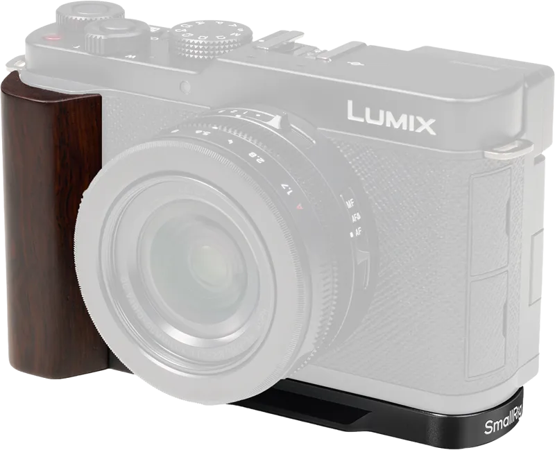 SmallRig 5942 L-Shaped Mount Plate with Wooden Handle for Panasonic LUMIX L10 Black