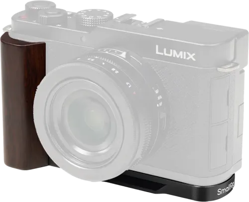SmallRig 5942 L-Shaped Mount Plate with Wooden Handle for Panasonic LUMIX L10 Black