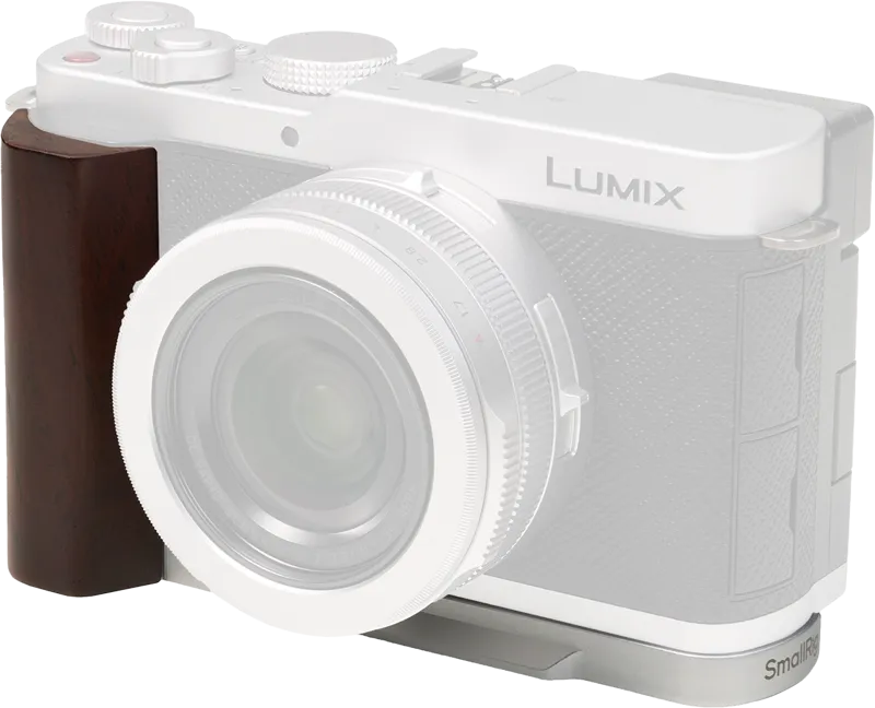 SmallRig 5943 L-Shaped Mount Plate with Wooden Handle for Panasonic LUMIX L10 Silver