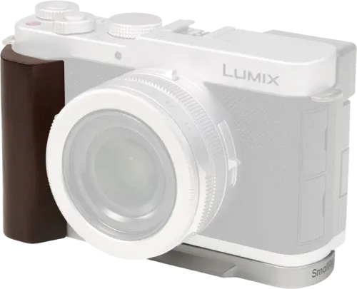 SmallRig 5943 L-Shaped Mount Plate with Wooden Handle for Panasonic LUMIX L10 Silver