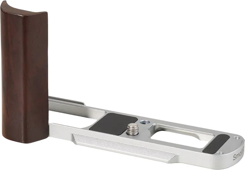 SmallRig 5943 L-Shaped Mount Plate with Wooden Handle for Panasonic LUMIX L10 Silver
