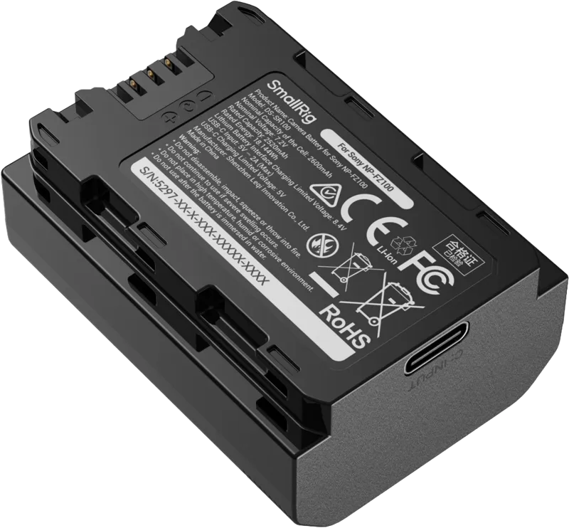 SmallRig 5297 USB-C Camera Battery with Power Display for Sony NP-FZ100