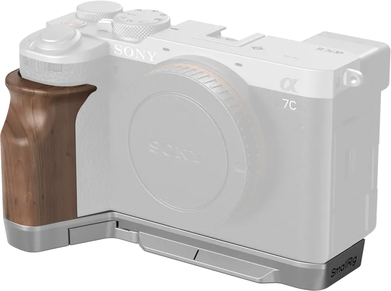SmallRig 4796 L-Shape Mount Plate with Wooden Handle for Sony Alpha 7C II / Alpha 7CR