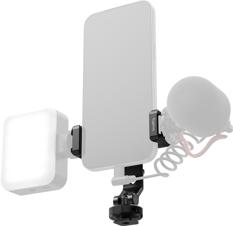 SmallRig 6661 PC-T1 Metal Phone Clamp with Triple Cold Shoe Mounts