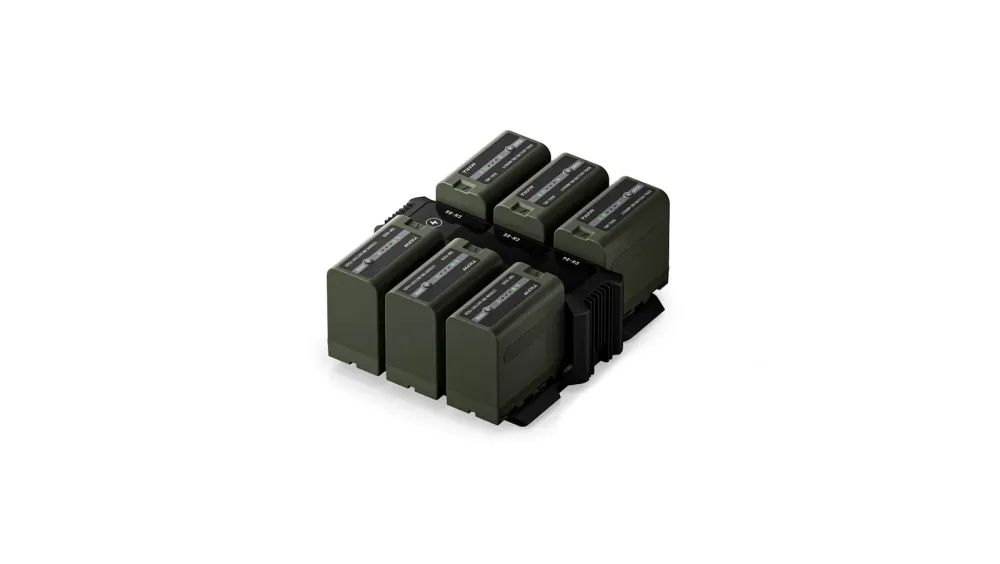 Tilta Foldable Charging Station for L-Series/NP-F Battery Kit (6 Batteries, US) - Black