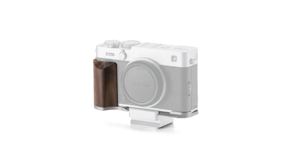 Tilta Mounting Baseplate with Wooden Grip for Fujifilm X-E5 - Silver
