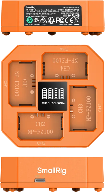 SmallRig 4839 NP-FZ100 4-Channel Camera Battery Charger