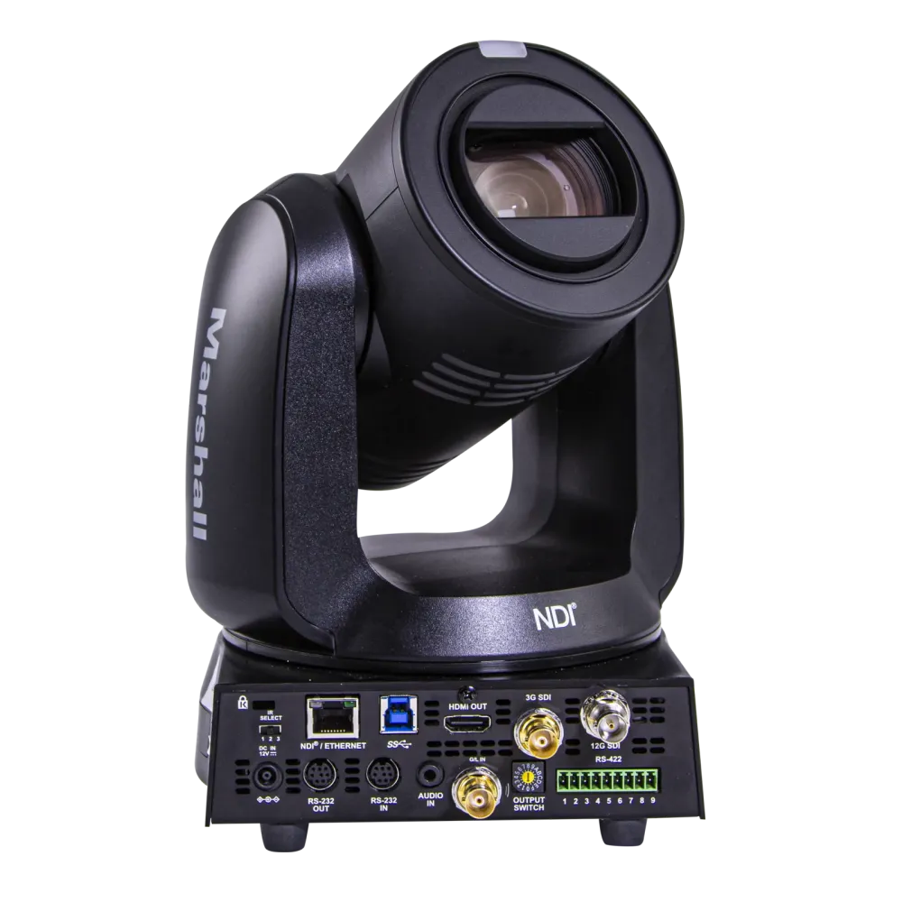 Marshall 4K (UHD60) NDI PTZ Camera with 6.5mm-202mm 30x Zoom Lens – Full NDI, 12G-SDI & HDMI Outputs (Black)