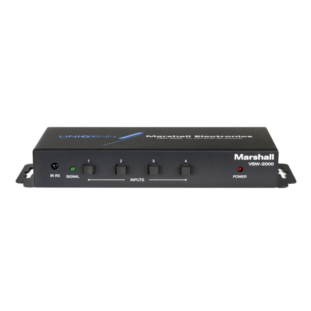 Marshall 4-Input 3G-SDI Switcher with 3G-SDI Program Output (RS-232 Remote Control)