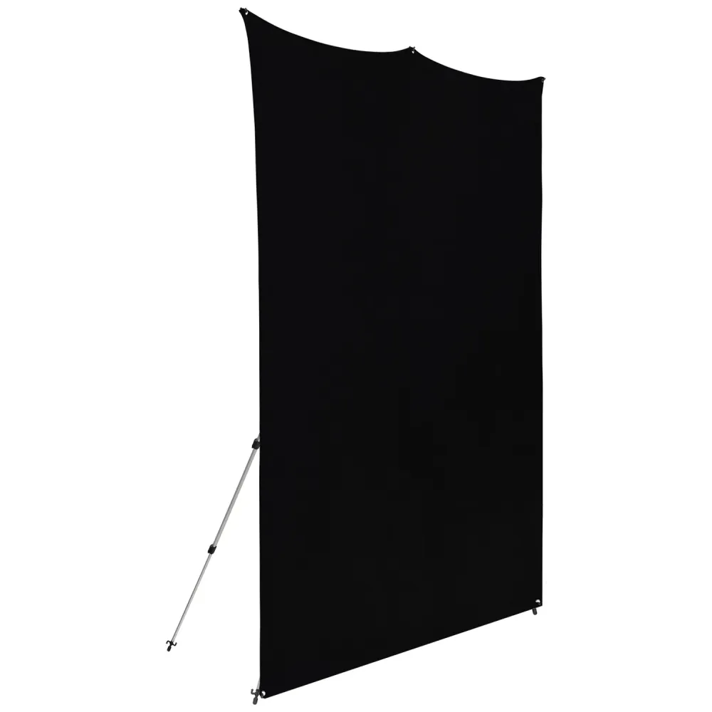 Westcott X Drop Pro Wrinkle Resistant Backdrop Kit   Rich Black (8' x 8')