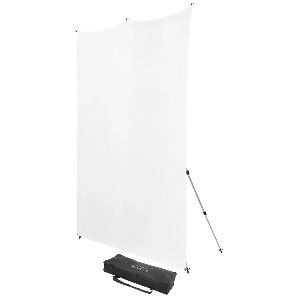 Westcott X Drop Pro Wrinkle Resistant Backdrop Kit   High Key White (8' x 8')