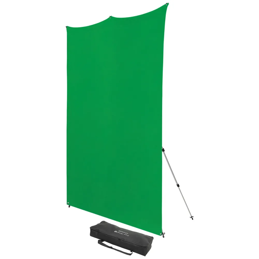 Westcott X Drop Pro Wrinkle Resistant Backdrop Kit   Chroma Key Green Screen (8' x 8')