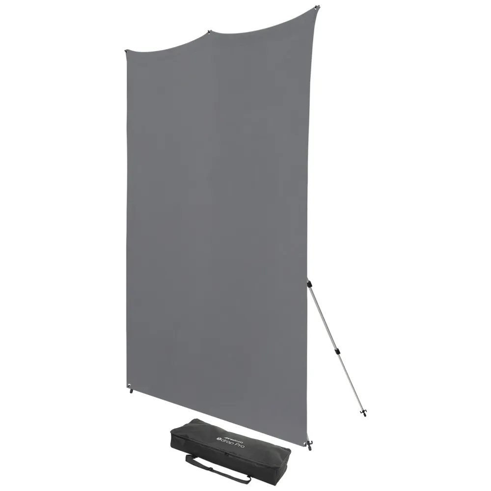 Westcott X Drop Pro Wrinkle Resistant Backdrop Kit   Neutral Grey (8' x 8')
