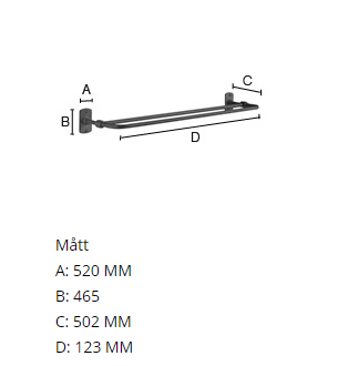 Dubbel Handduksstång B436X 4 st