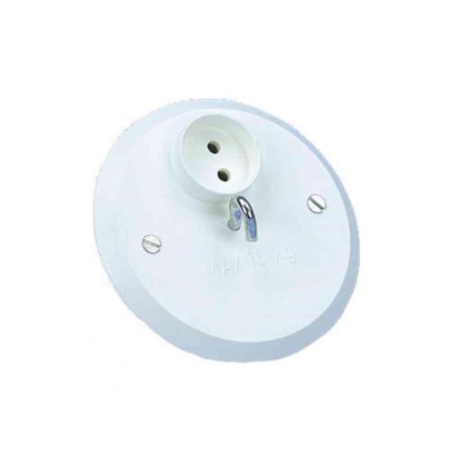 Loftboksafdækning Med Lampefatning & Krog 2Poler Ujordet 6A 250V Hvid Gelia