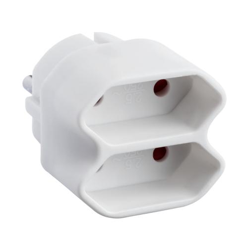 Forgreningsstik Ujordet 2-Vejs Europa Hvid 5stk Gelia