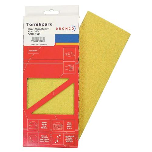 Sandpaper K80 93x230mm 10pcs Dronco