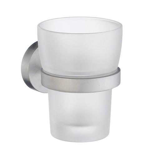 Holder With Toothbrush Glass Home Brushed Chrome Smedbo HS343