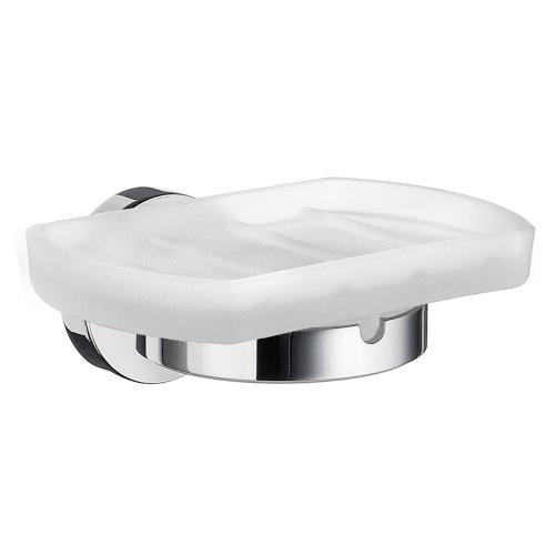 Holder With Soap Dish In Frosted Glass Home Polished Chrome Smedbo HK342