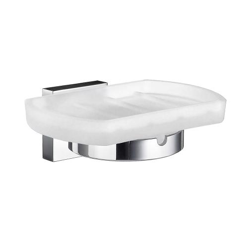 Soap Dish Holder In Frosted Glass House Polished Chrome Smedbo RK342