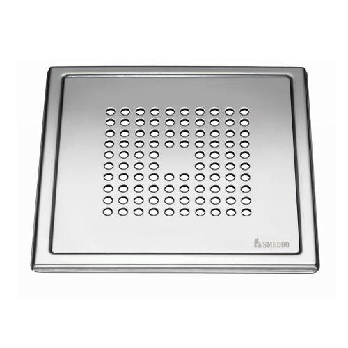 Floor Drain Strainer Pattern Square Outline Polished Stainless Steel Smedbo FK502