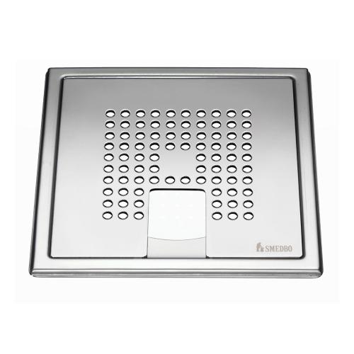 Floor Drain Strainer Outline Square Polished Stainless Steel Smedbo FK503