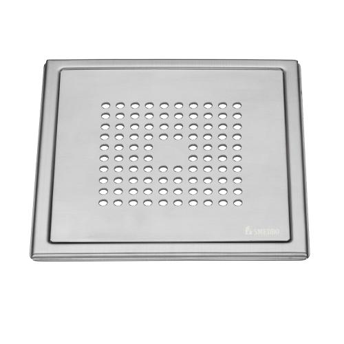 Floor Drain Strainer Pattern Square Outline Brushed Stainless Steel Smedbo FS502