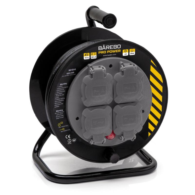 Kabelvinda 10m H07RN-F (RDOE) 3G1,5mm² IP44 2st Bårebo Pro Power