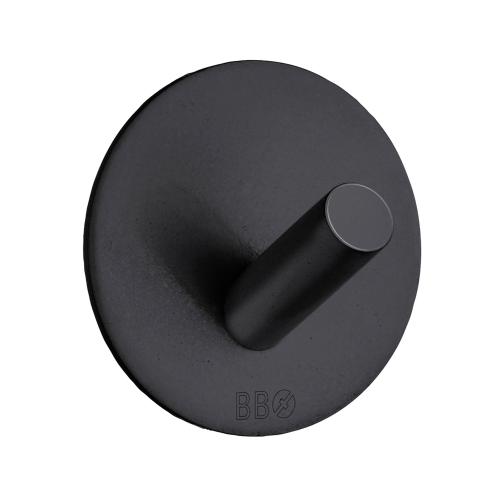 Enkelkrok Självhäftande Rund Svart Beslagsboden BB1090