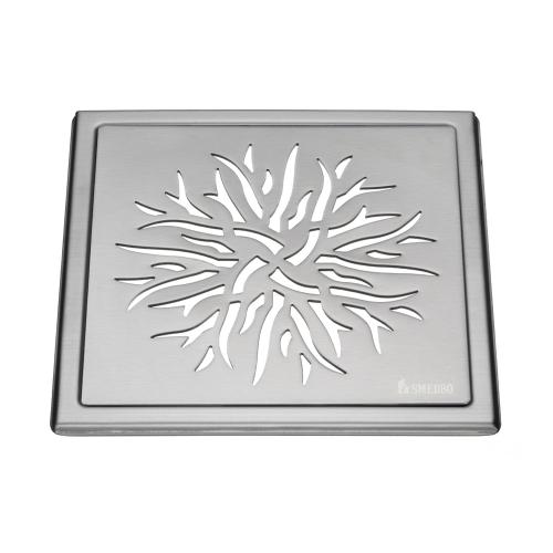 Floor Drain Strainer Outline Crown Brushed Stainless Steel Smedbo FS504