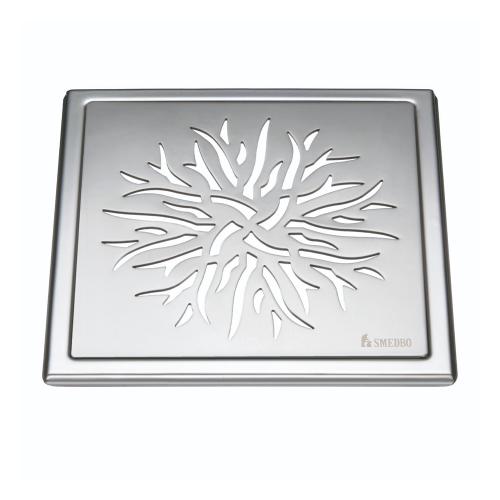 Floor Drain Strainer Outline Crown Brushed Stainless Steel Smedbo FS504