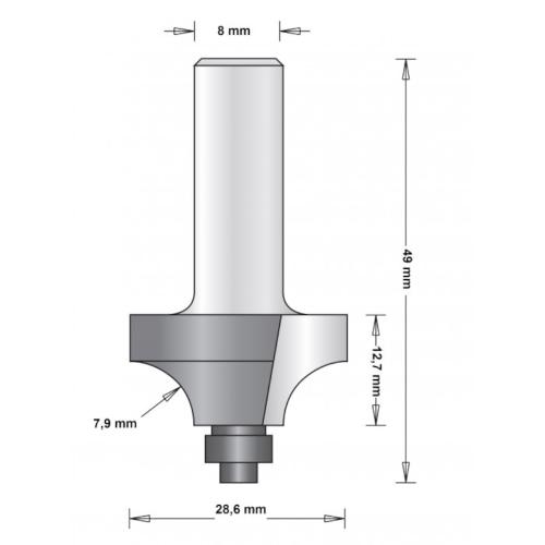 Kvartstavsfräs Med Styrning 28,6mm, HiKOKI 66754093