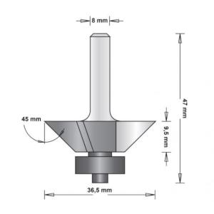 Edge Cutter 45° 3 Blades With Steering 36.5mm, HiKOKI 66754112