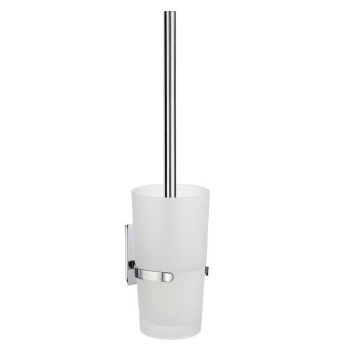 Toilet Brush With Frosted Glass Container Pool Polished Chrome Smedbo ZK333