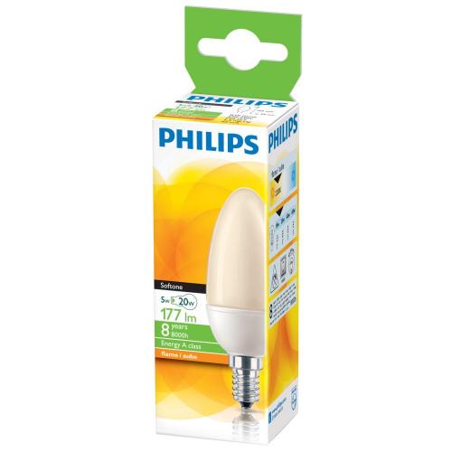 LÅGENERGILAMPA SOFT CANDLE E14 5W