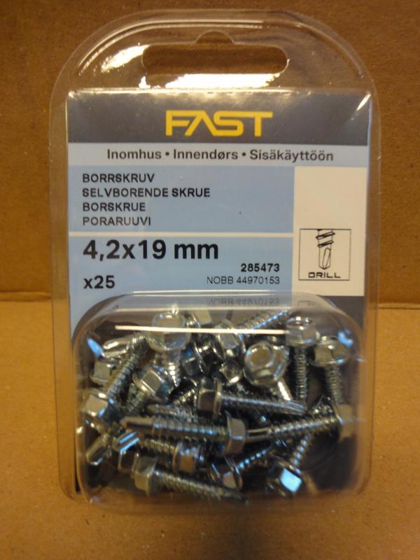 Borrskruv FZB 4,2x19mm 25st Fast 285473