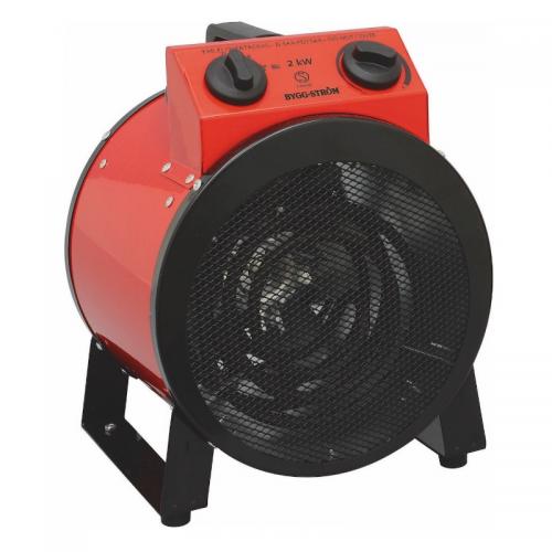 Värmefläkt, Byggfläkt Rund 2KW, 230V, RÖD, IP44