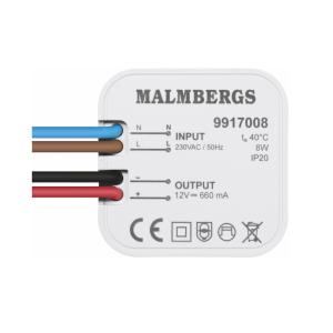 LED Driver Constant Voltage 8W, Malmbergs 9917008