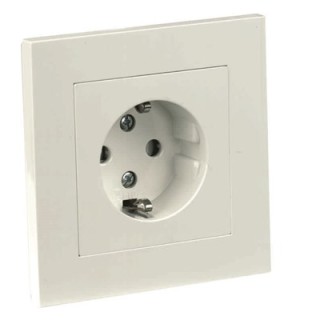 VÄGGUTTAG PLUS 1-V JORD VIT