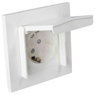 VÄGGUTTAG PLUS 1-V JORD VIT IP