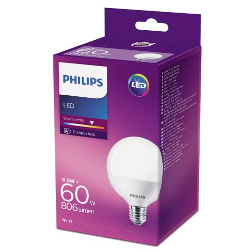 LEDLAMPA KLOT E27 9,5W PHILIPS 4 ST