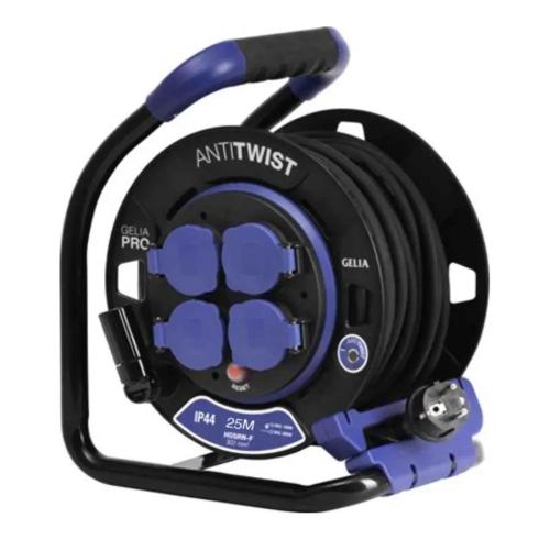 Cable Reel, Anti-Twist, Pro 25m 1.5mm² Grounded H07RN-F IP44 Gelia