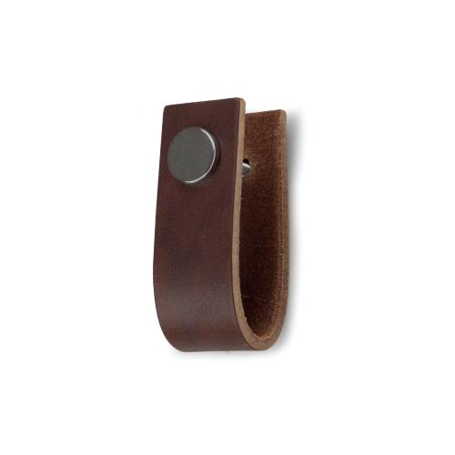 Drawer Svea Leather, Brown/Chrome, Habo 18955