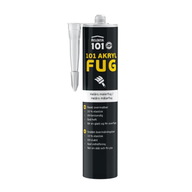 Akrylfog 101 310ml Vit 12st Relekta