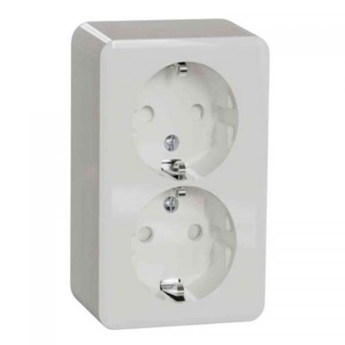 Vägguttag, utanpåliggande, jordat, Exxact, Schneider Electric