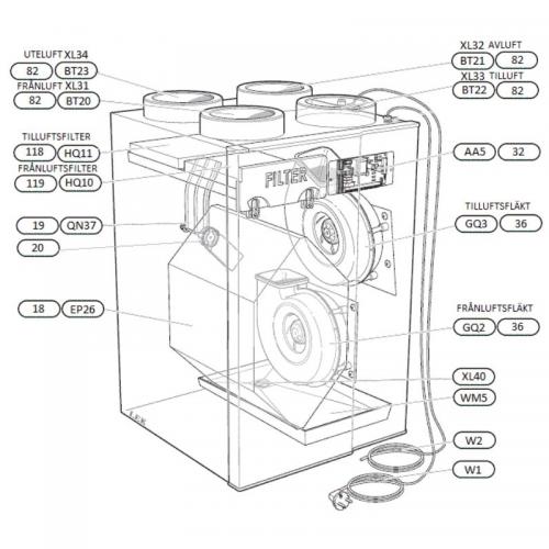 Frånluftsfilter ERS 10-400 (ERS S10-400)