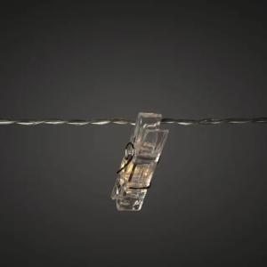 String With 12 Warm White LED Photo Clips IP20 Clear Konstsmide