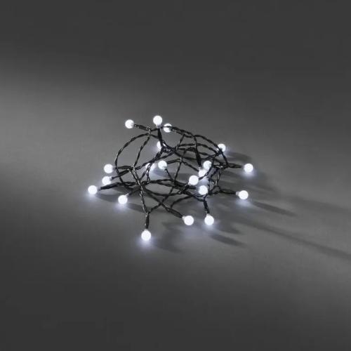 String 50 White Cherry LED IP20 Black Konstsmide