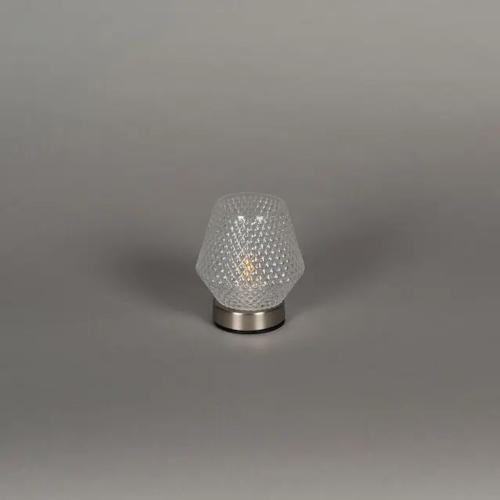 Genopladelig Glaslys LED 10x11cm IP20 Sølv Konstsmide